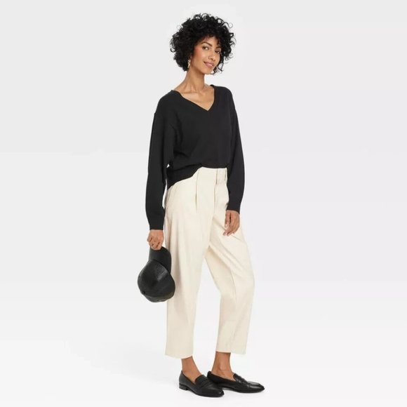 NWT - Women's Black Fine Guage V-Neck Sweater - A New Day - Picture 3 of 4